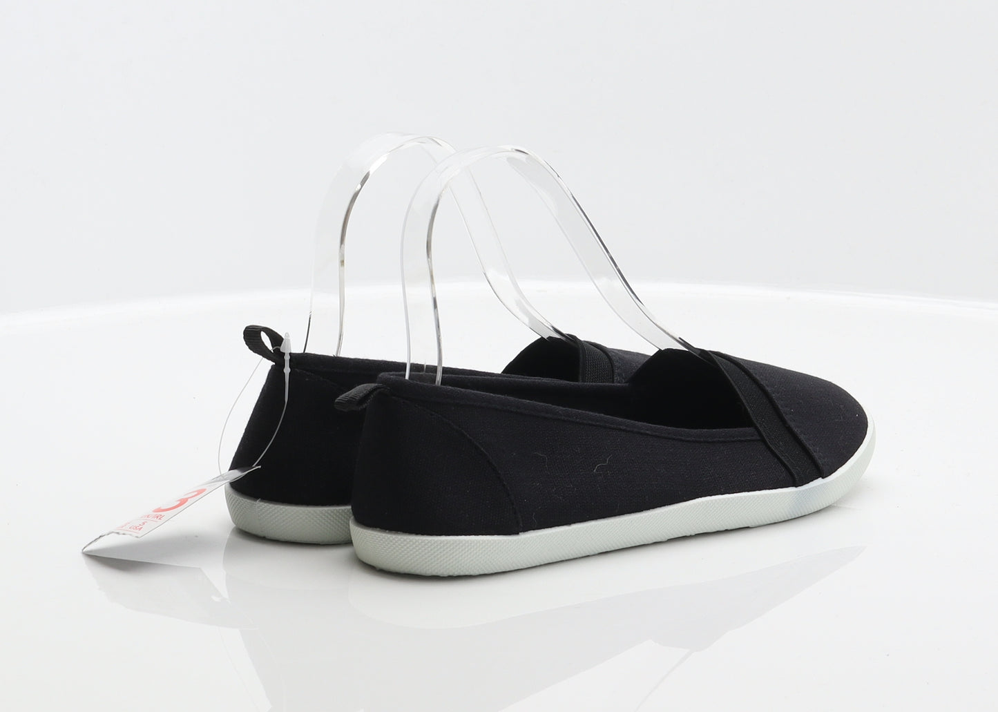 Primark Womens Black Fabric Slip On Flat UK 3 36