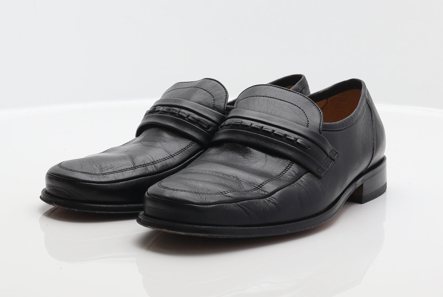 Marks and Spencer Mens Black Leather Loafer Casual UK 8 42