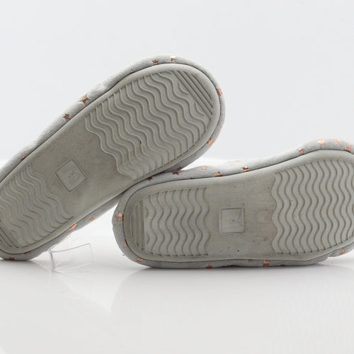 Preworn Girls Grey Geometric Polyester Mule Slipper UK 1 - Star detail