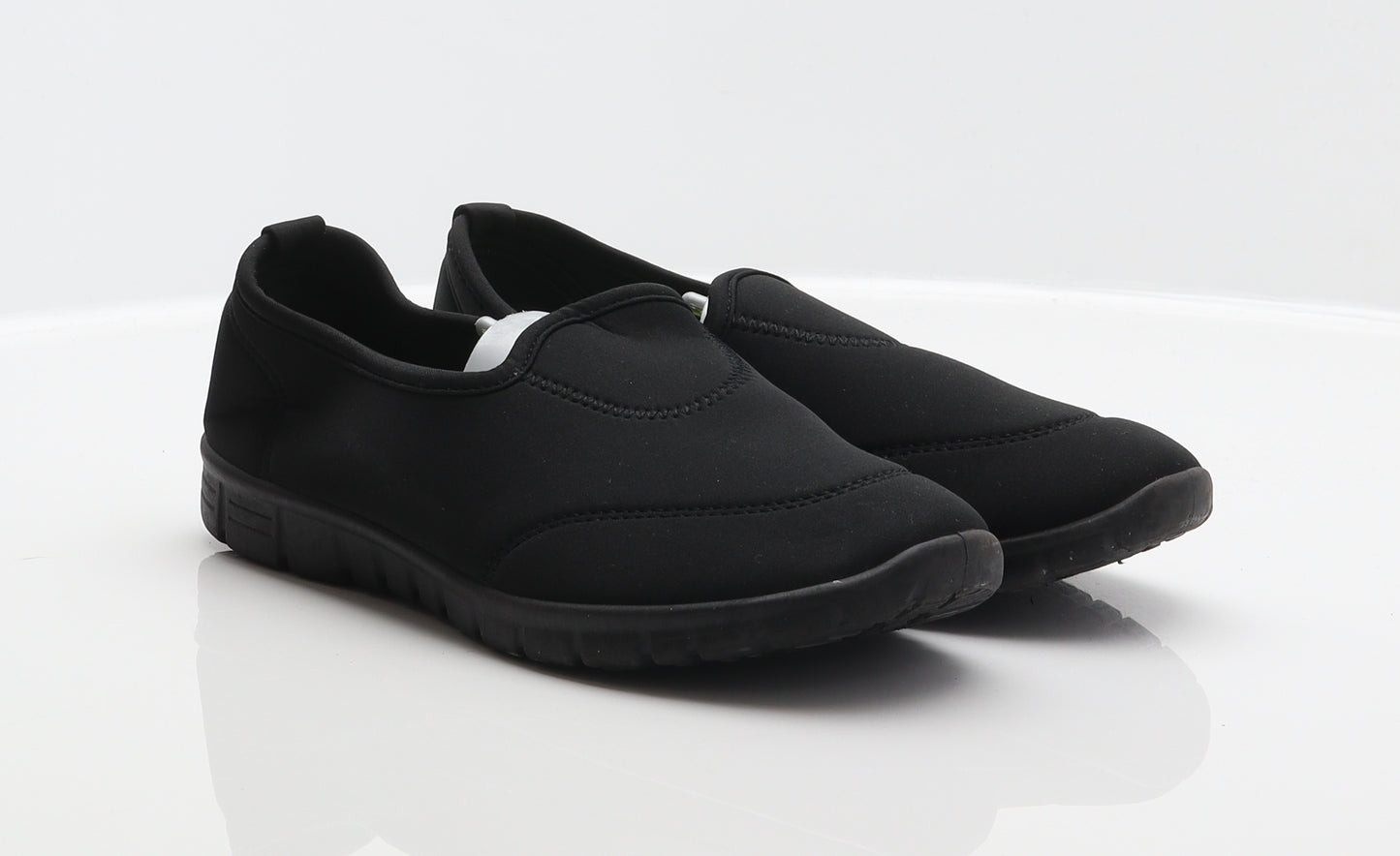 Lilley Womens Black Polyester Slip On Flat UK 5