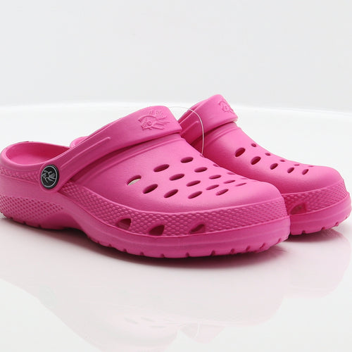 Hot Tuna Girls Pink Synthetic Clog Flat UK 1