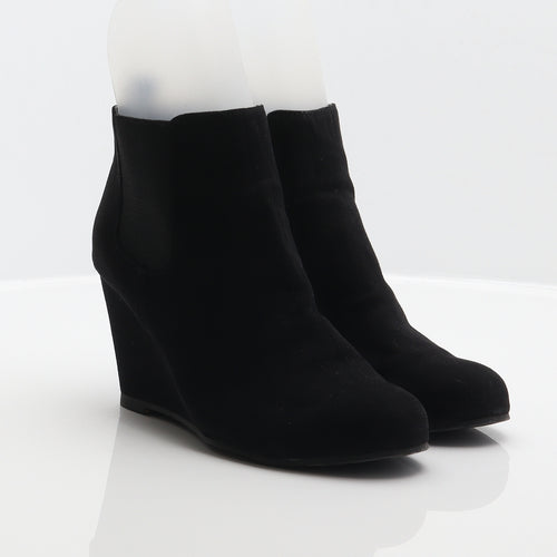 Red Herring Womens Black Suede Chelsea Boot UK 6 39