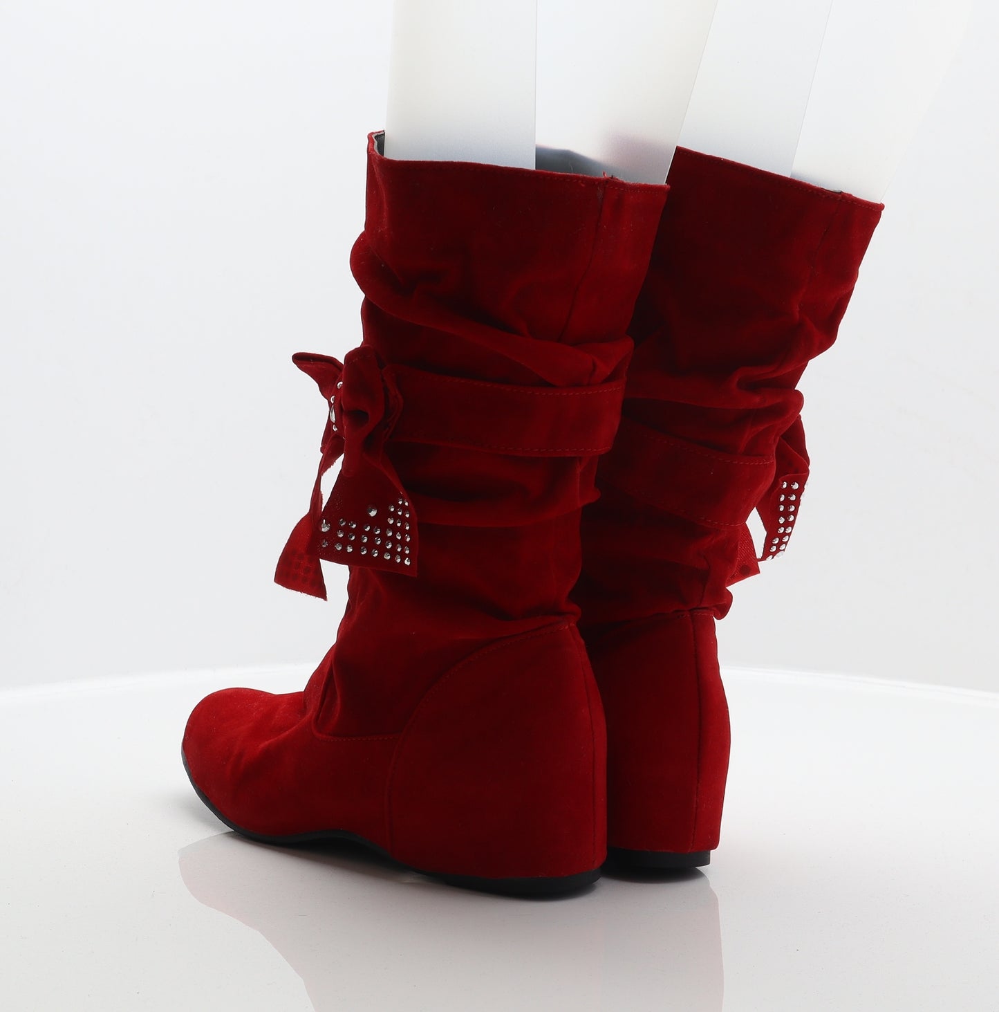 Preworn Womens Red Polyester Slip On Boot UK 7 41