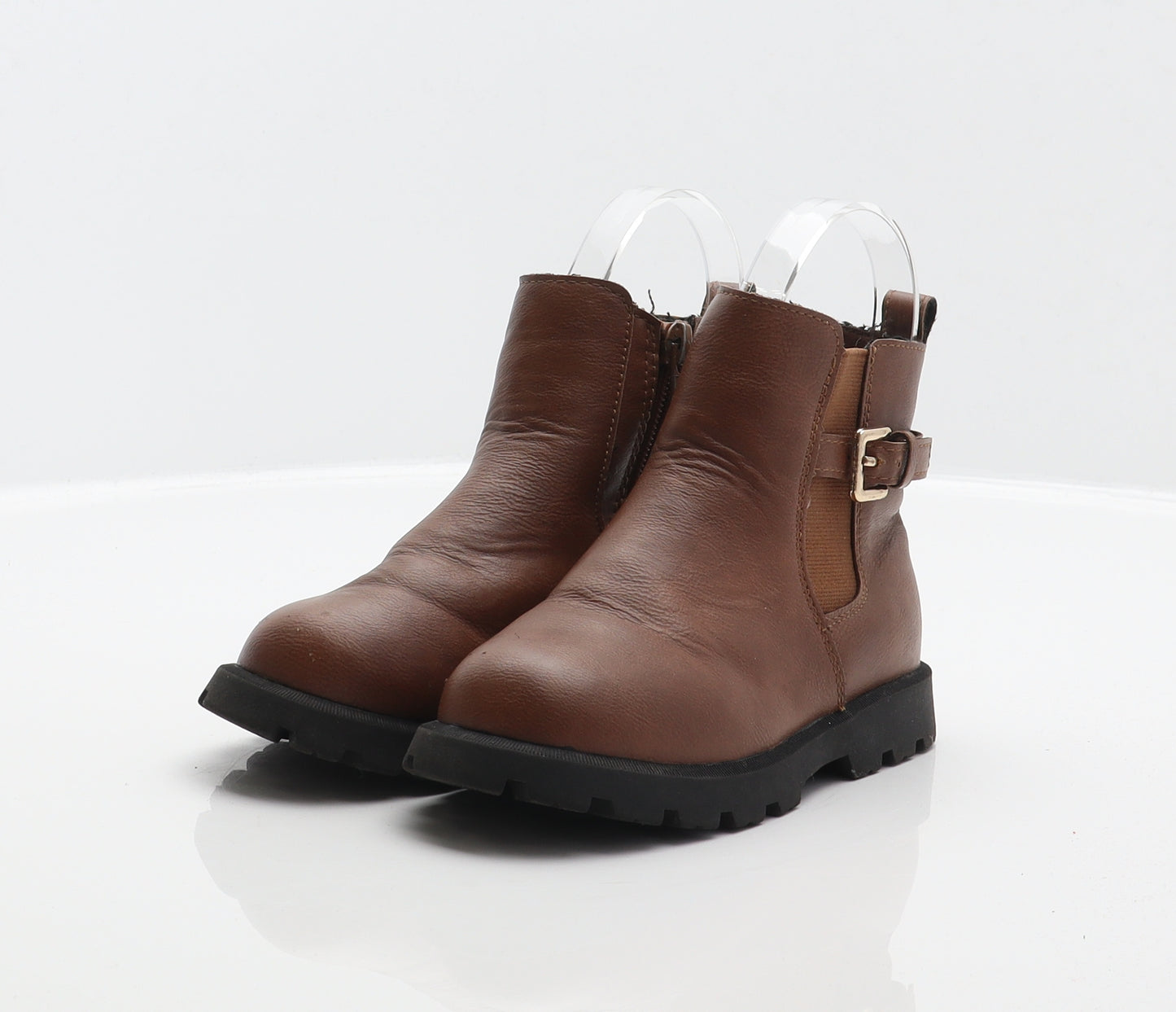 Matalan Girls Brown Synthetic Biker Boot UK 9 27