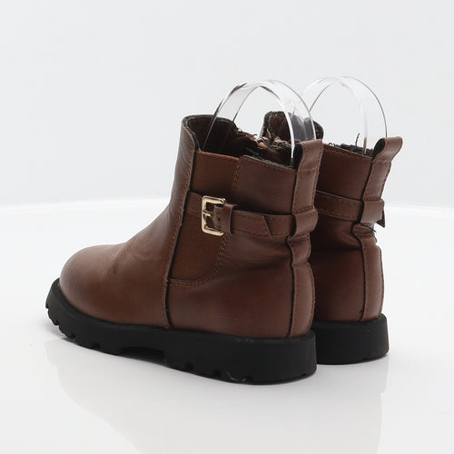 Matalan Girls Brown Synthetic Biker Boot UK 9 27