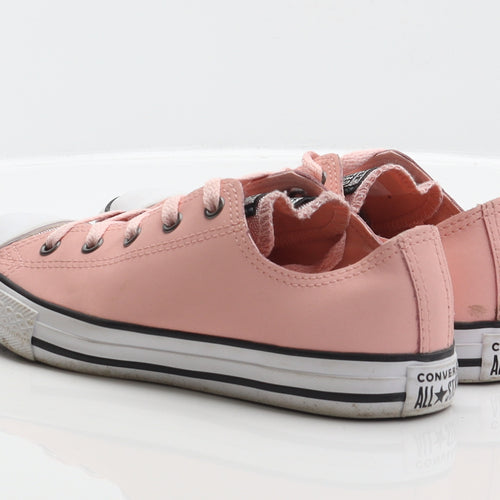 Converse Girls Pink Leather Trainer UK 3 35.5
