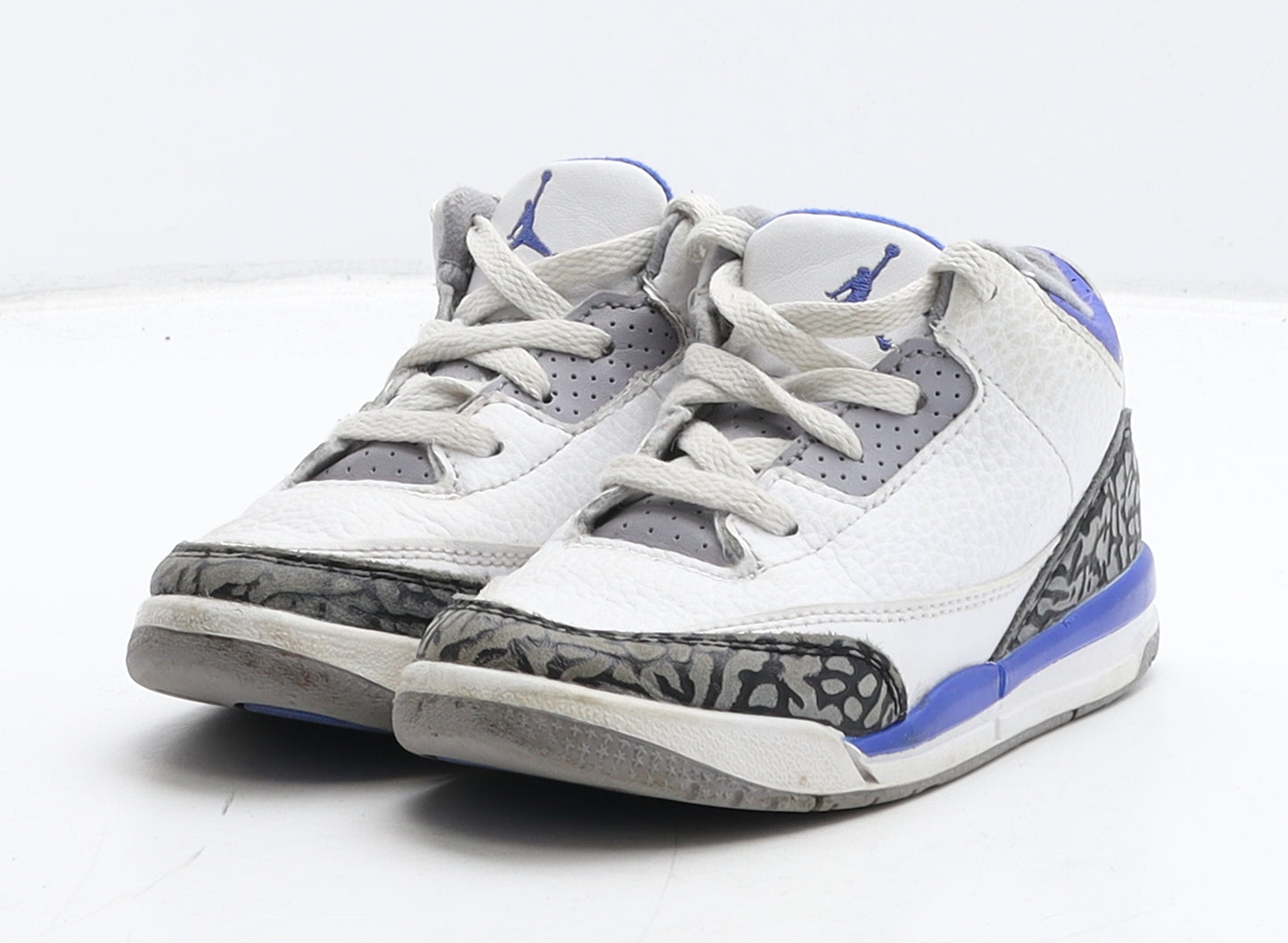 Nike Boys White Geometric Leather Trainer UK 8.5 26 - Jordan