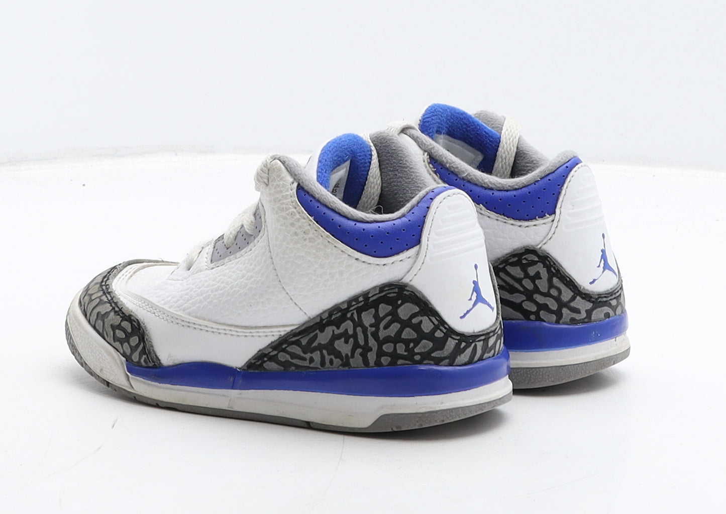 Nike Boys White Geometric Leather Trainer UK 8.5 26 - Jordan