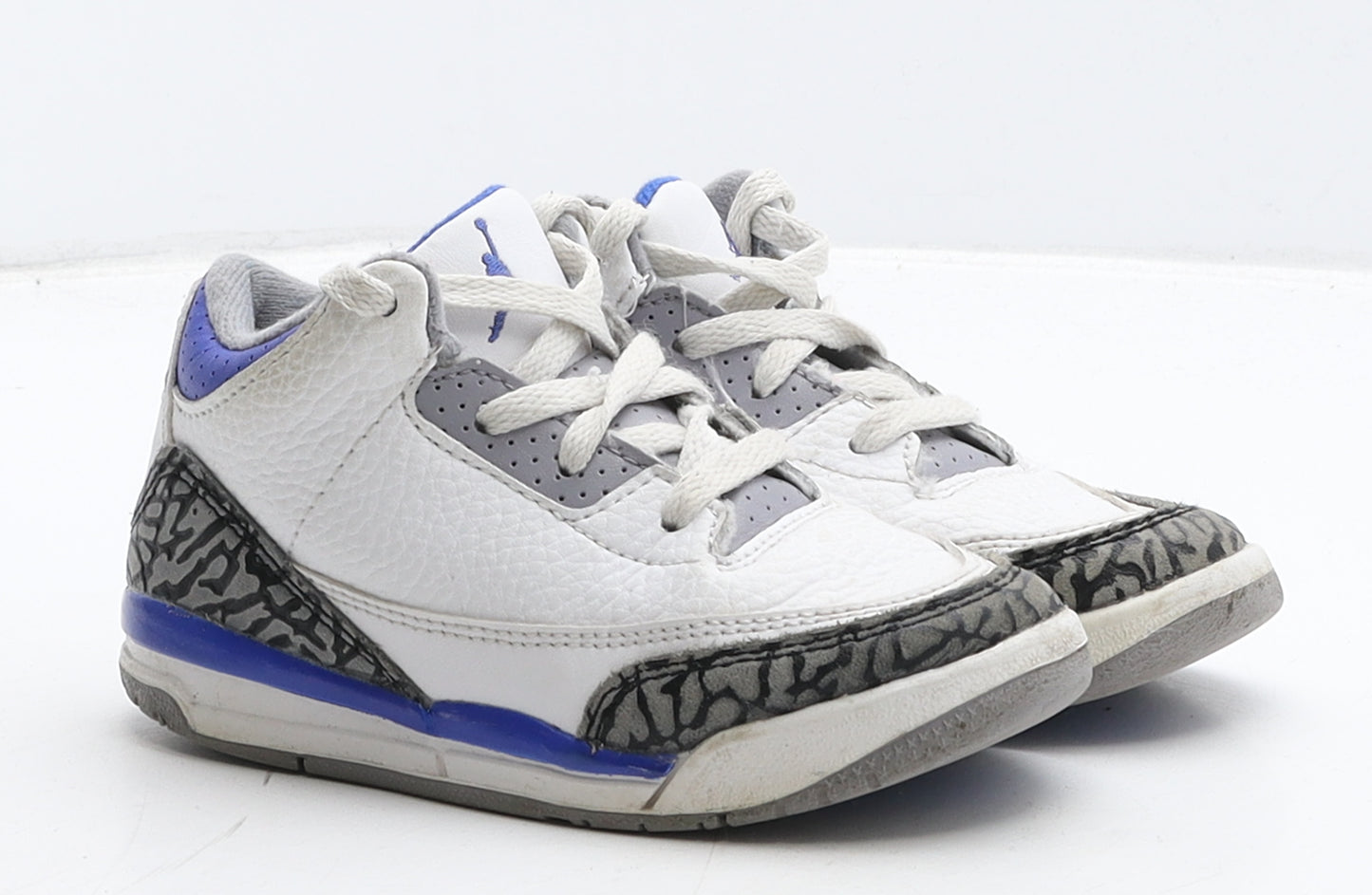 Nike Boys White Geometric Leather Trainer UK 8.5 26 - Jordan