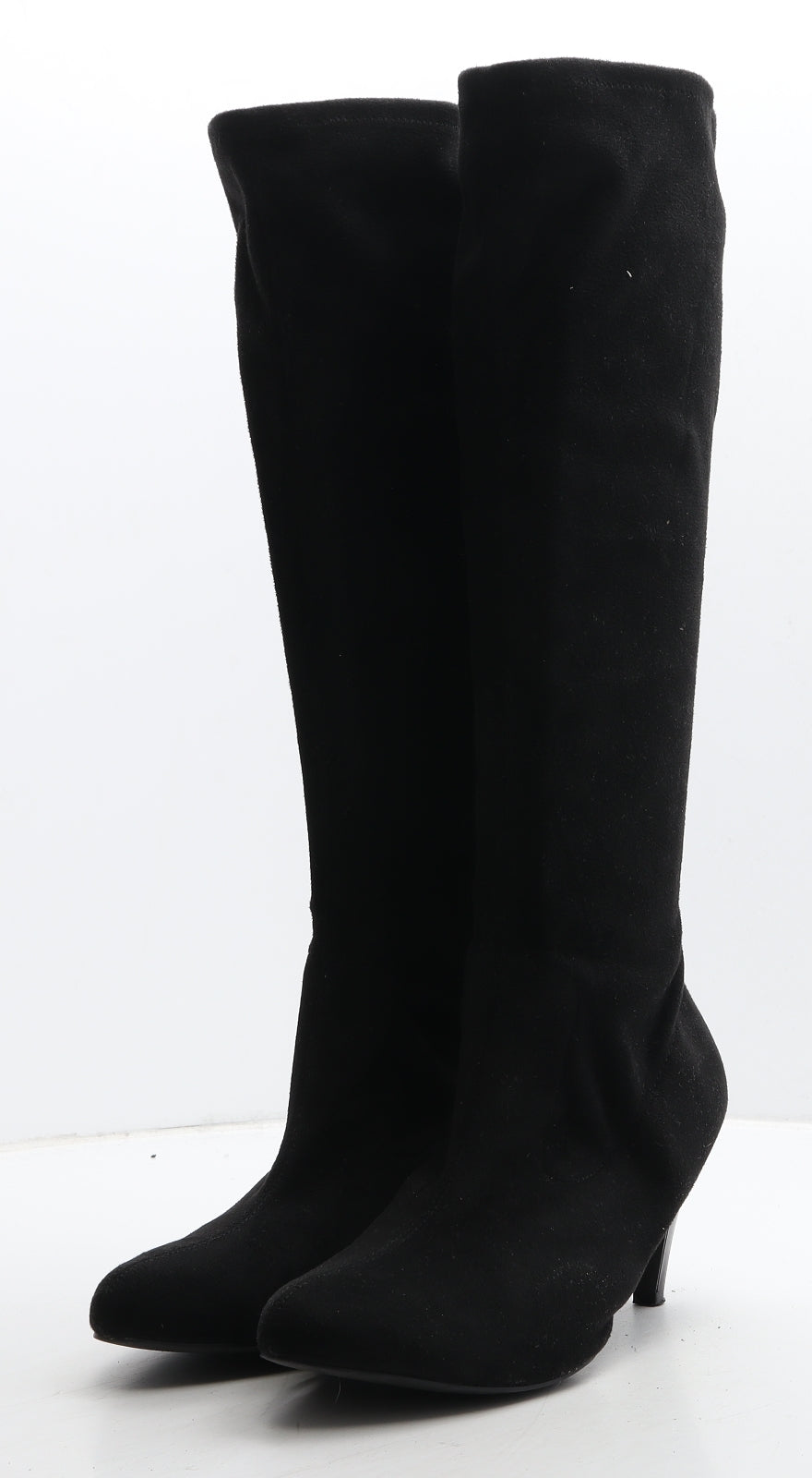 Preworn Womens Black Suede Slip On Boot UK 7.5