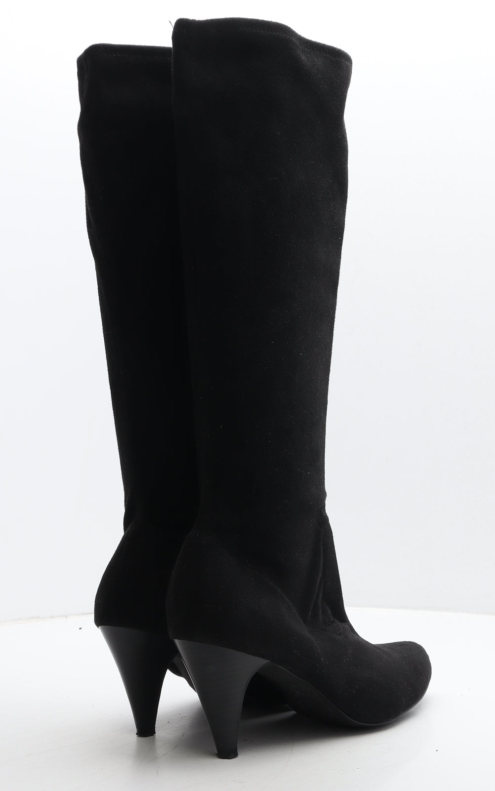 Preworn Womens Black Suede Slip On Boot UK 7.5