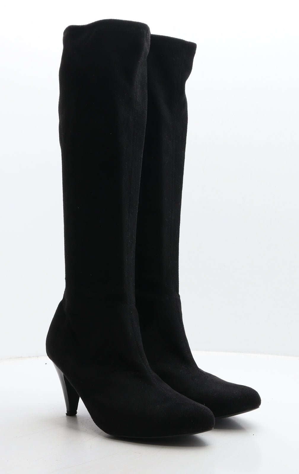 Preworn Womens Black Suede Slip On Boot UK 7.5