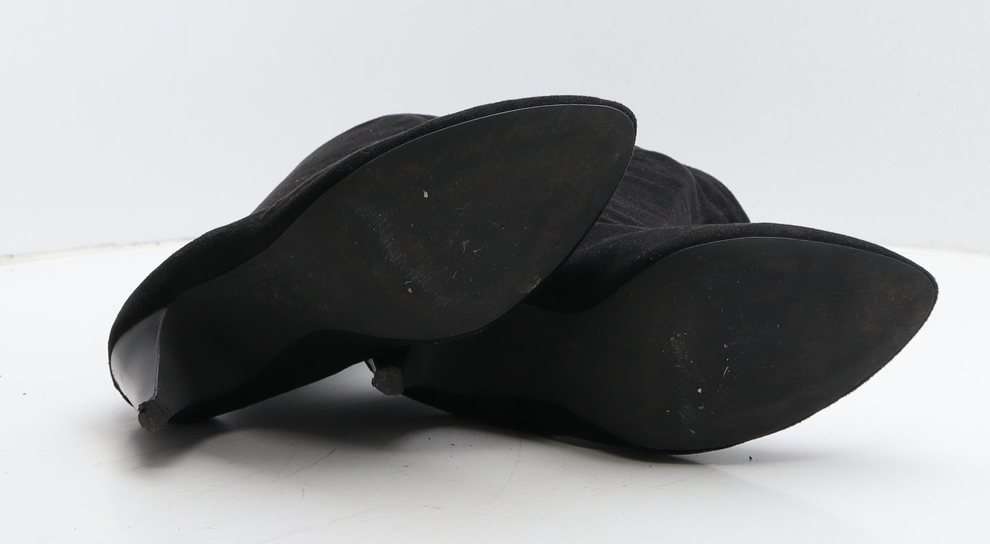 Preworn Womens Black Suede Slip On Boot UK 7.5