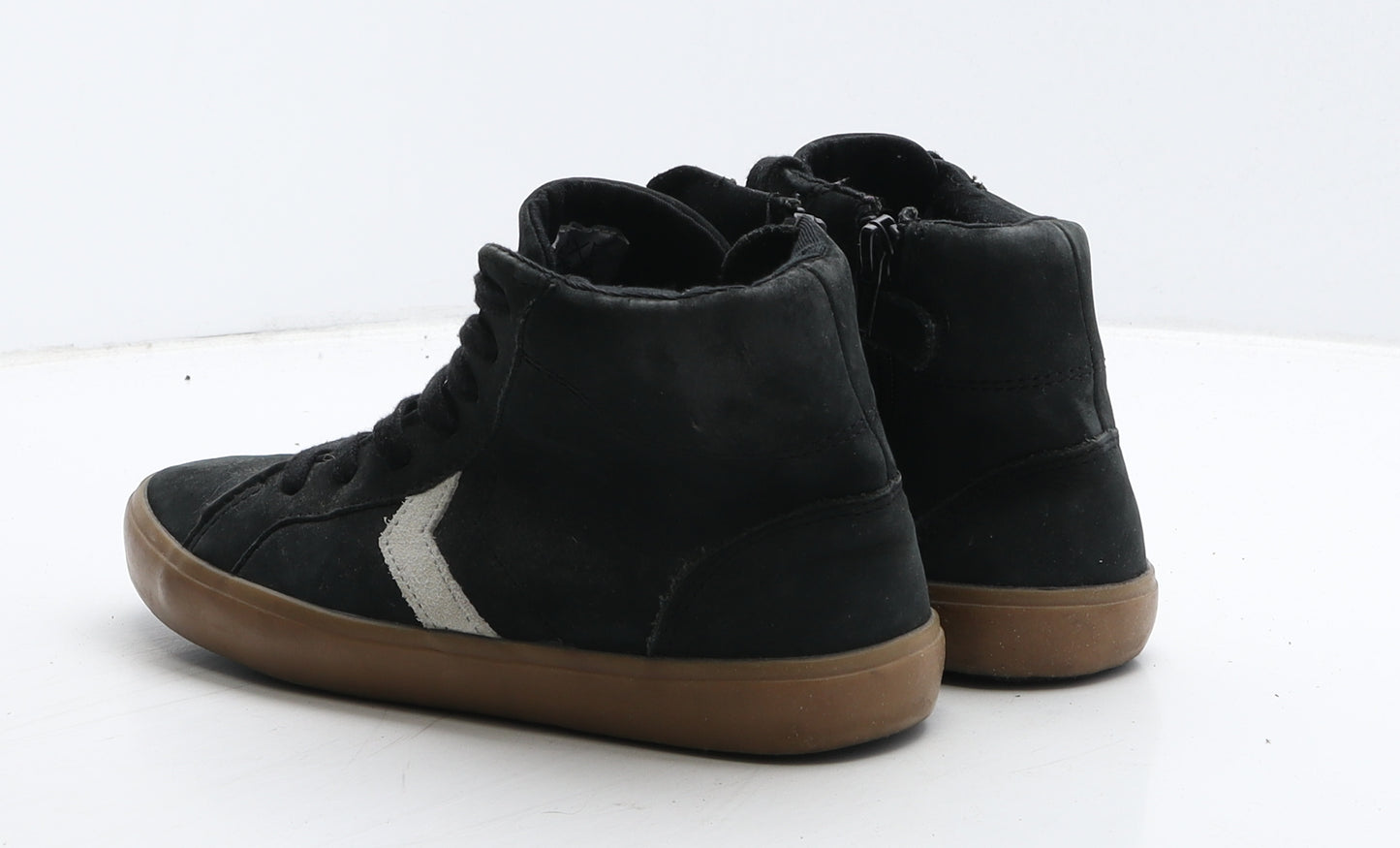 NEXT Boys Black Leather Trainer UK 4