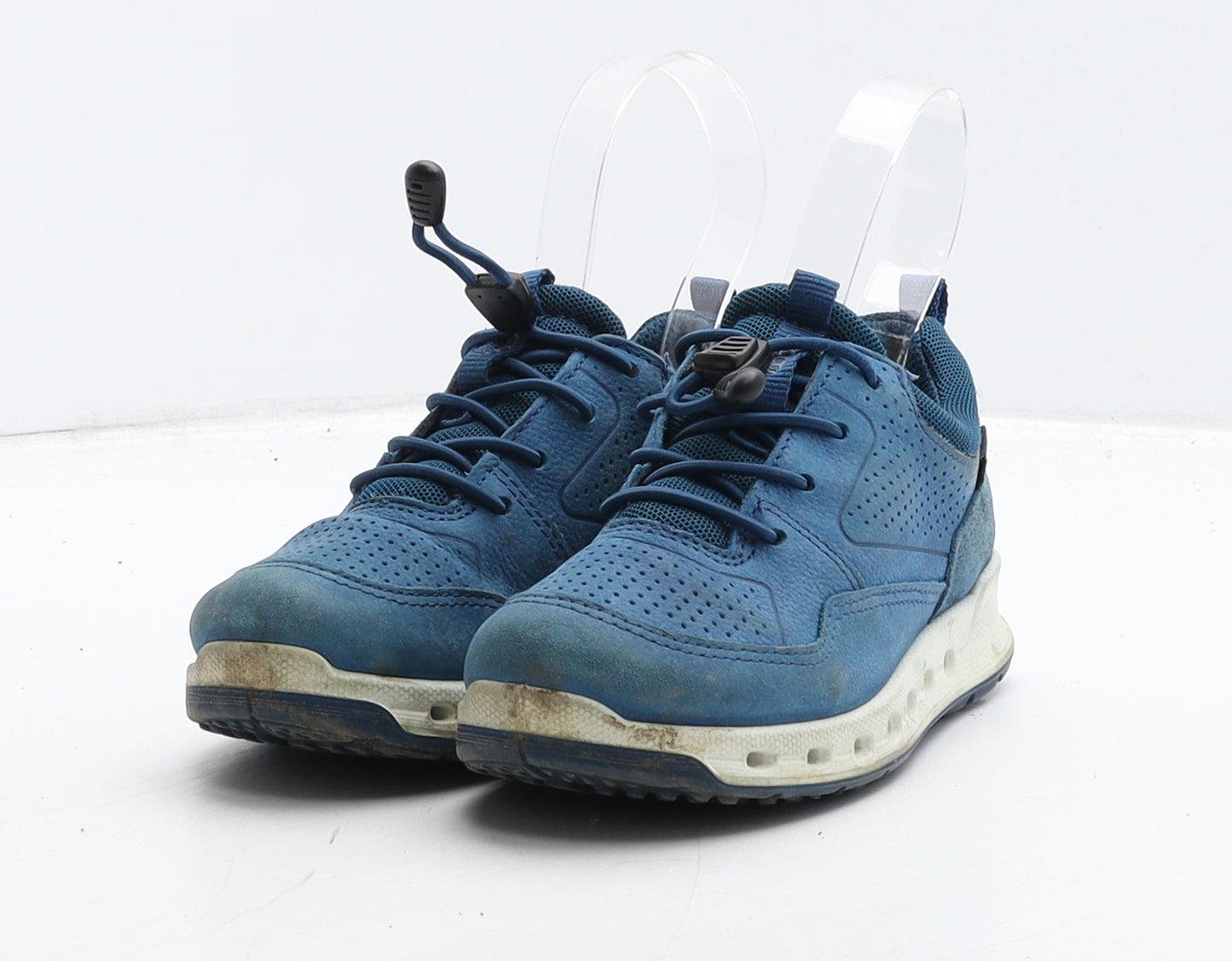 ECCO Boys Blue Leather Trainer UK 10 28