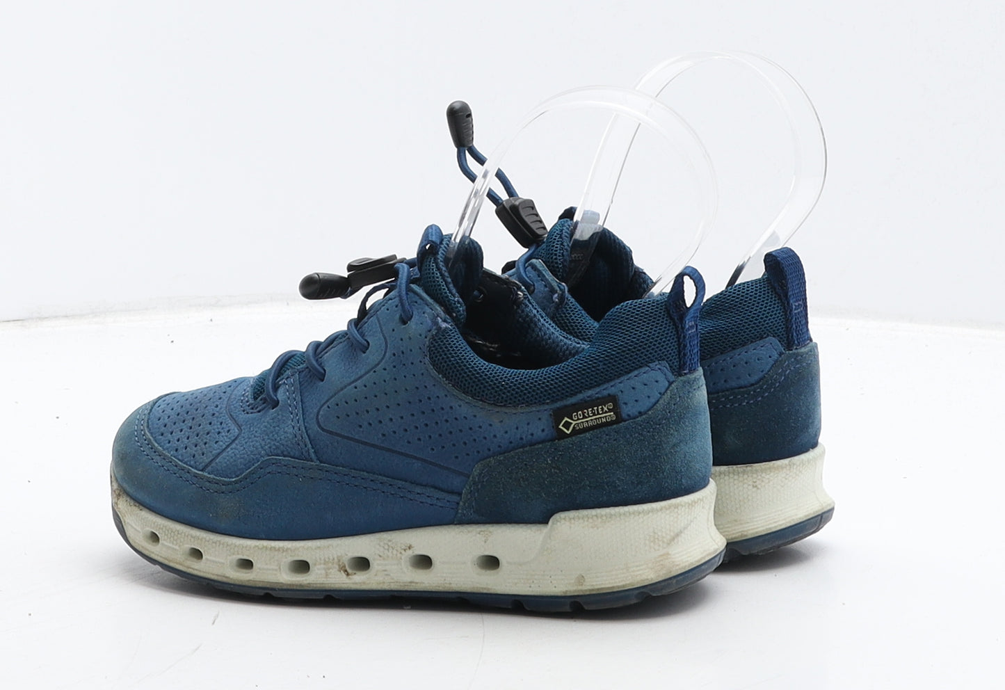 ECCO Boys Blue Leather Trainer UK 10 28