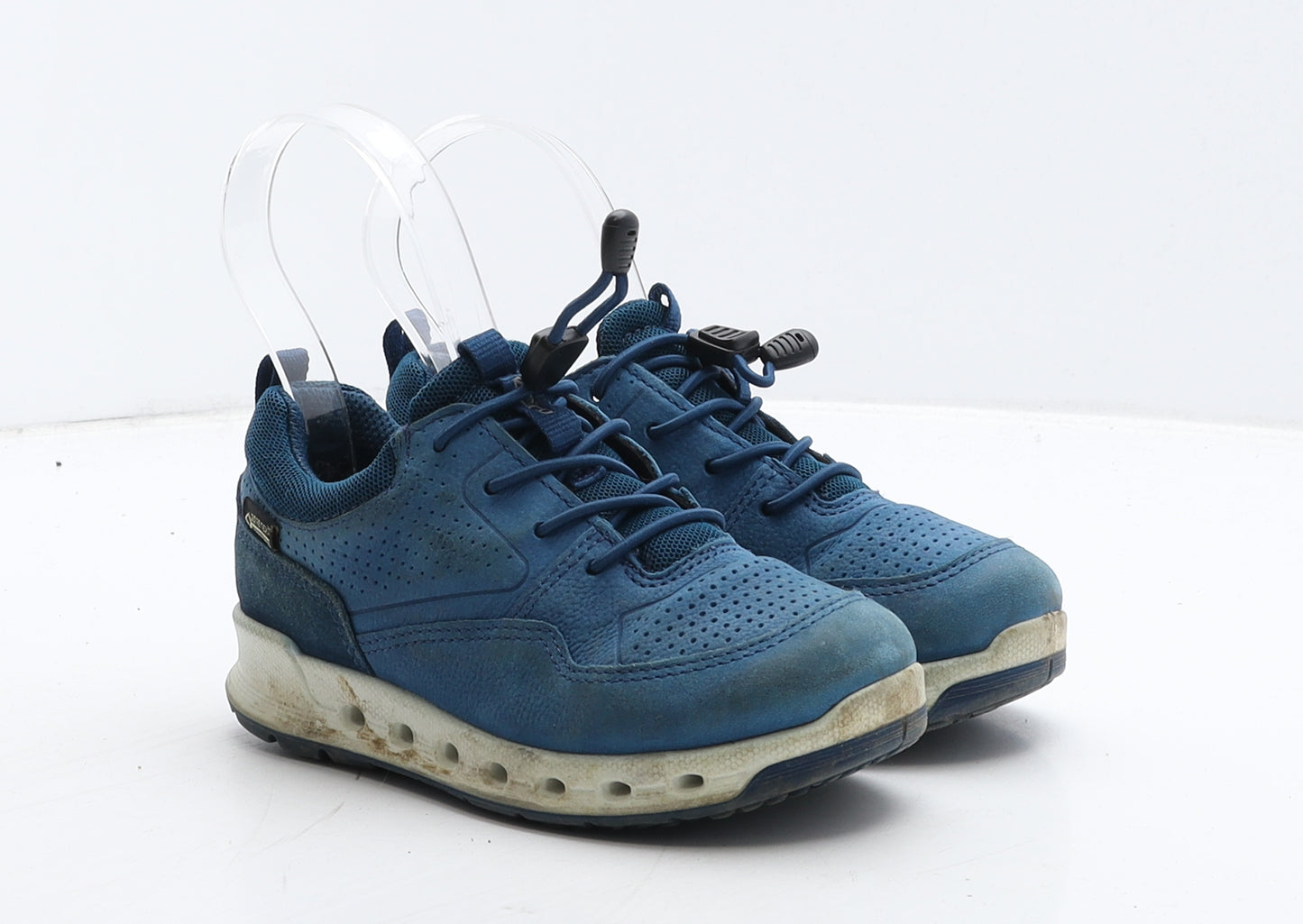 ECCO Boys Blue Leather Trainer UK 10 28