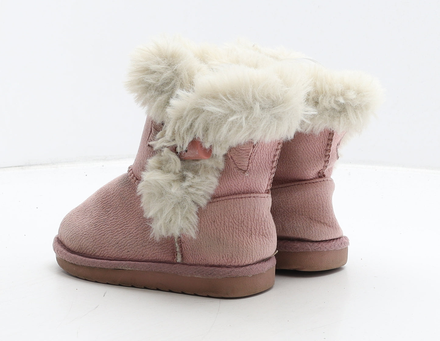 Primark Girls Pink Suede Shearling Style Boot UK 8 25