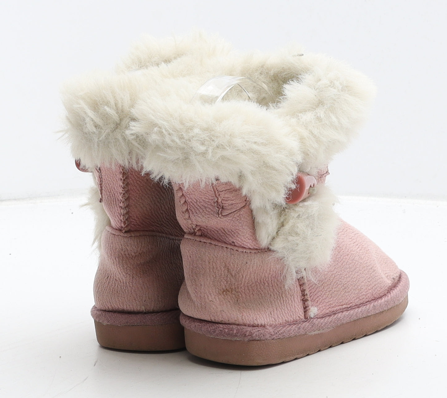 Primark Girls Pink Suede Shearling Style Boot UK 8 25