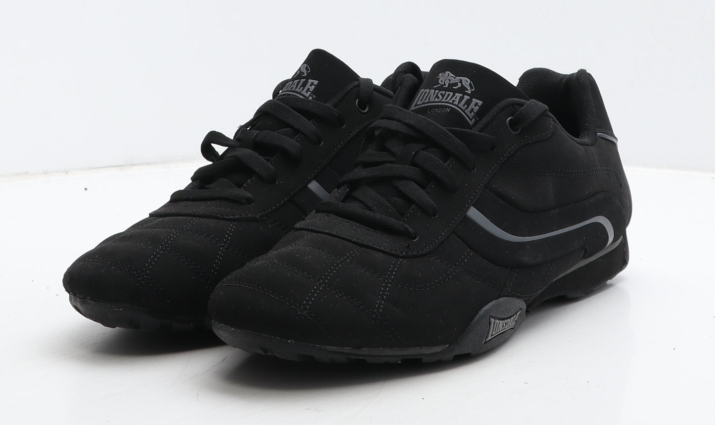 Lonsdale Mens Black Leather Trainer UK 10 45