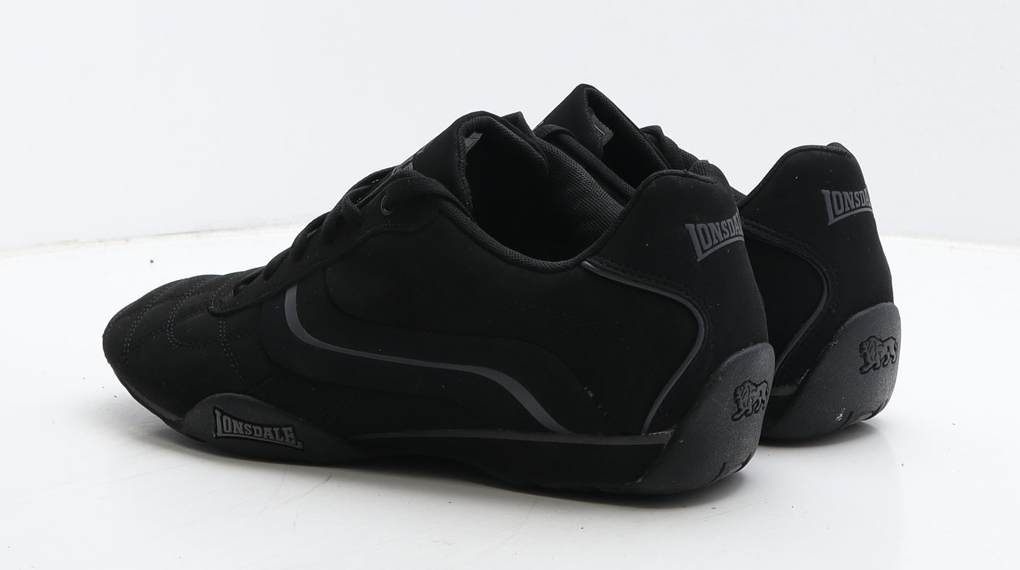Lonsdale Mens Black Leather Trainer UK 10 45