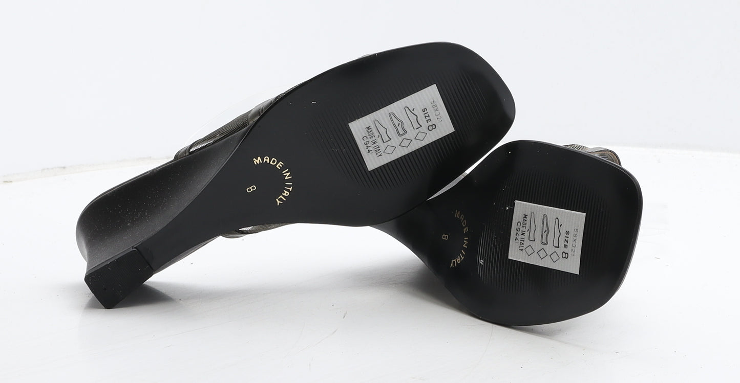 Kaleidoscope Womens Grey Synthetic Mule Heel UK 8