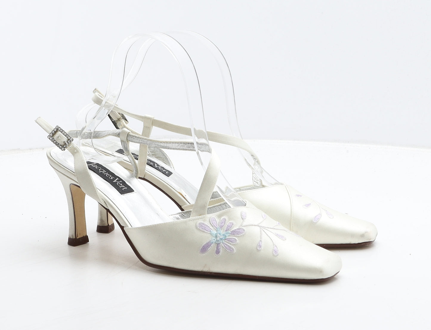 Jacques Vert Womens Ivory Floral Synthetic Slingback Heel UK 5 38
