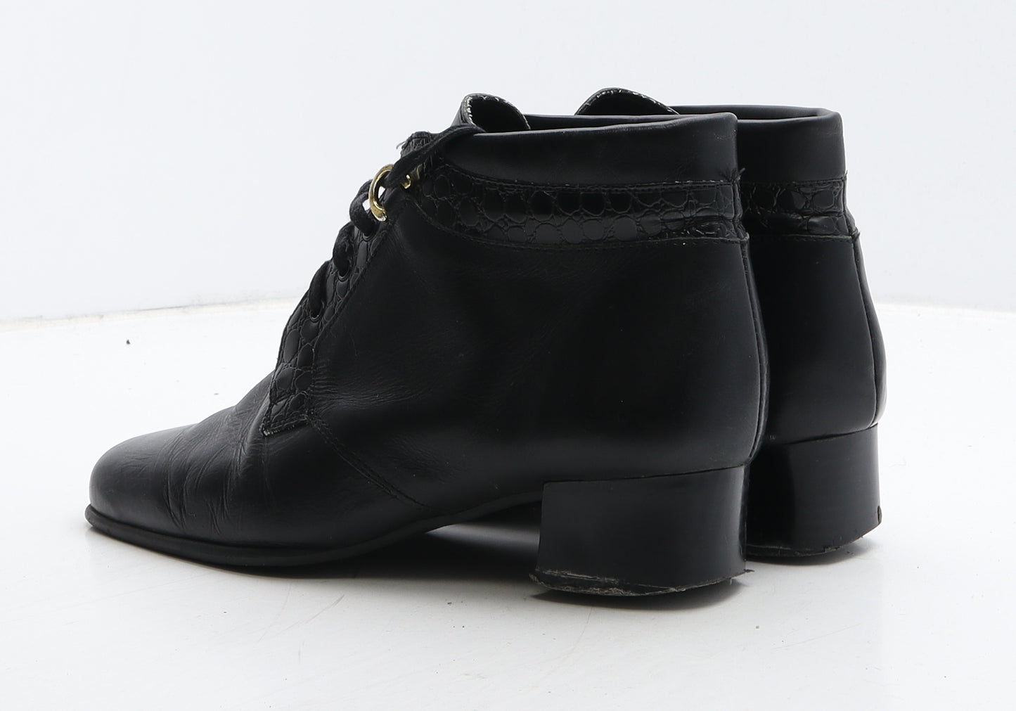 Roland Womens Black Leather Bootie Boot UK 5