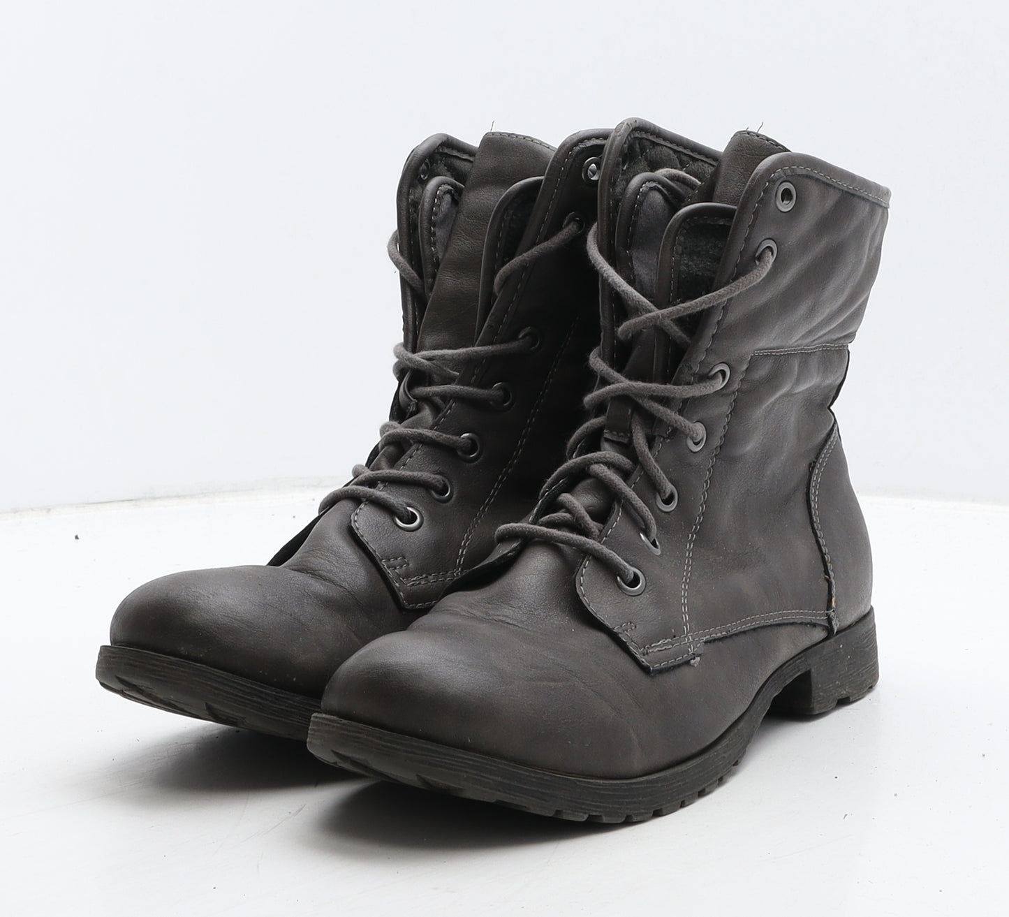 New Look Womens Brown Leather Biker Boot UK 8 42