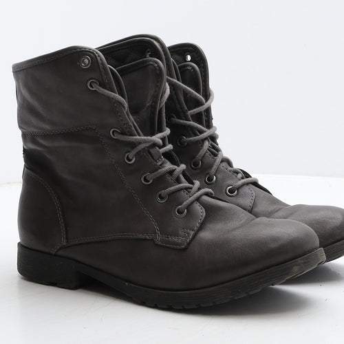 New Look Womens Brown Leather Biker Boot UK 8 42