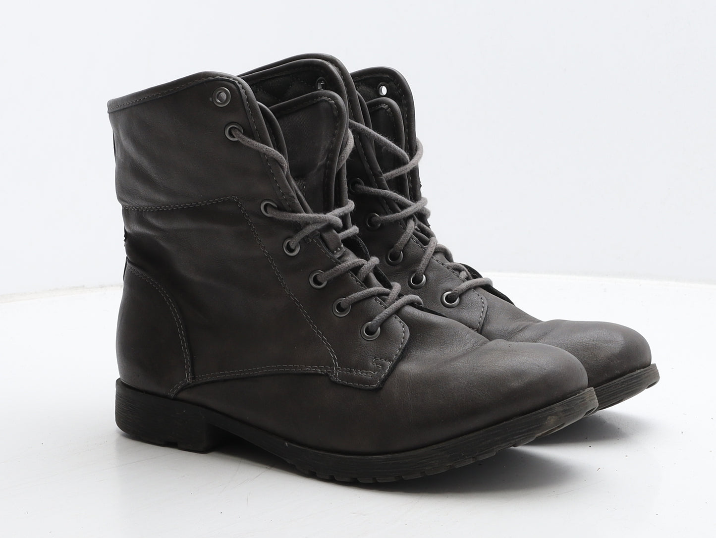 New Look Womens Brown Leather Biker Boot UK 8 42