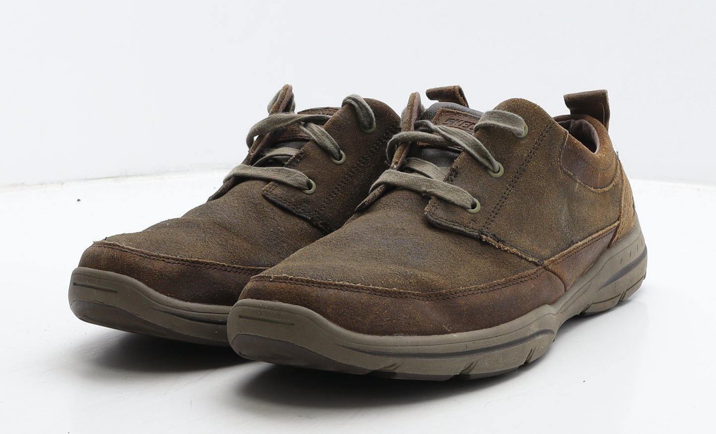 Skechers Mens Brown Leather Trainer Casual UK 9.5 44