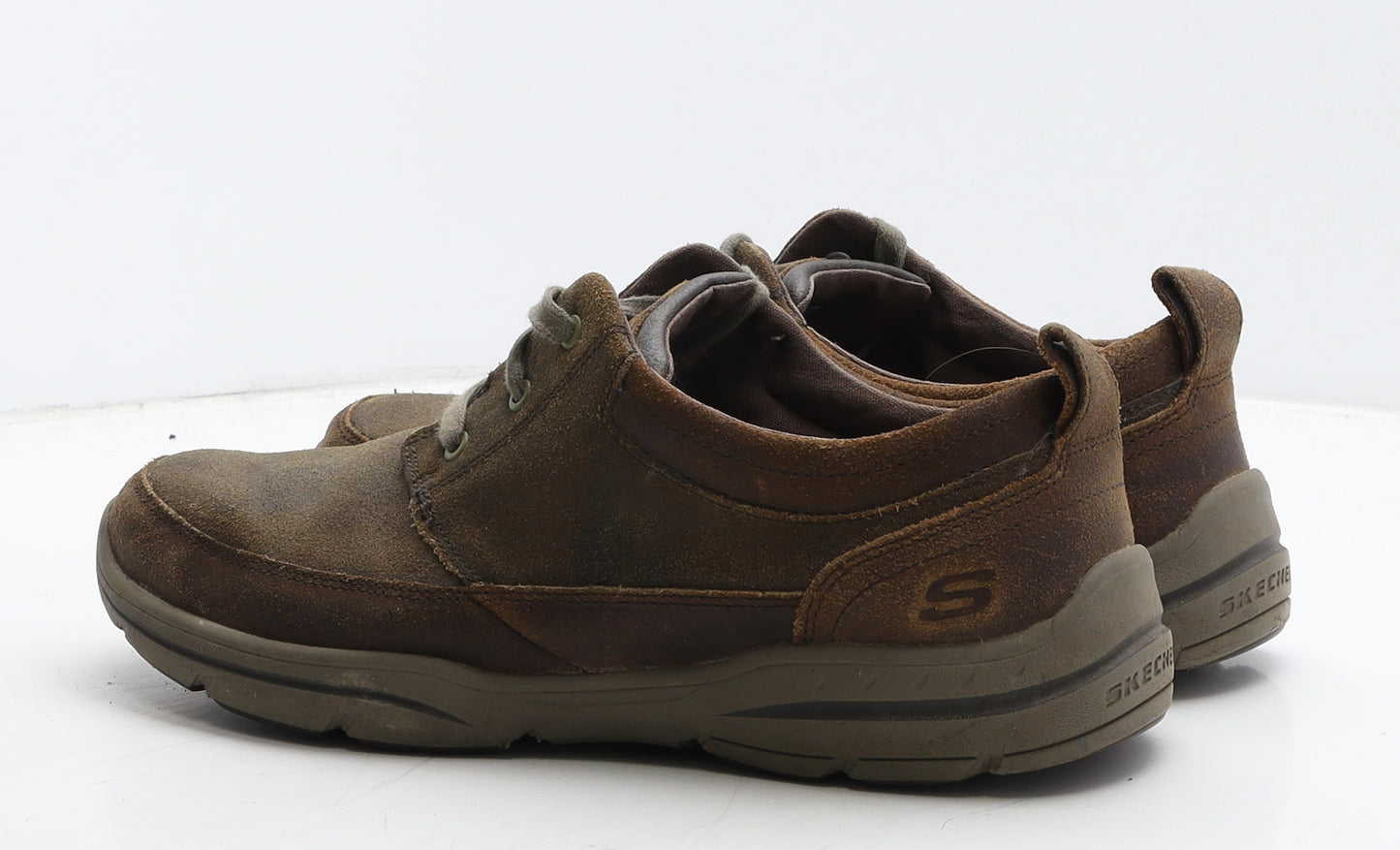 Skechers Mens Brown Leather Trainer Casual UK 9.5 44