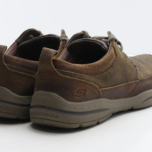 Skechers Mens Brown Leather Trainer Casual UK 9.5 44