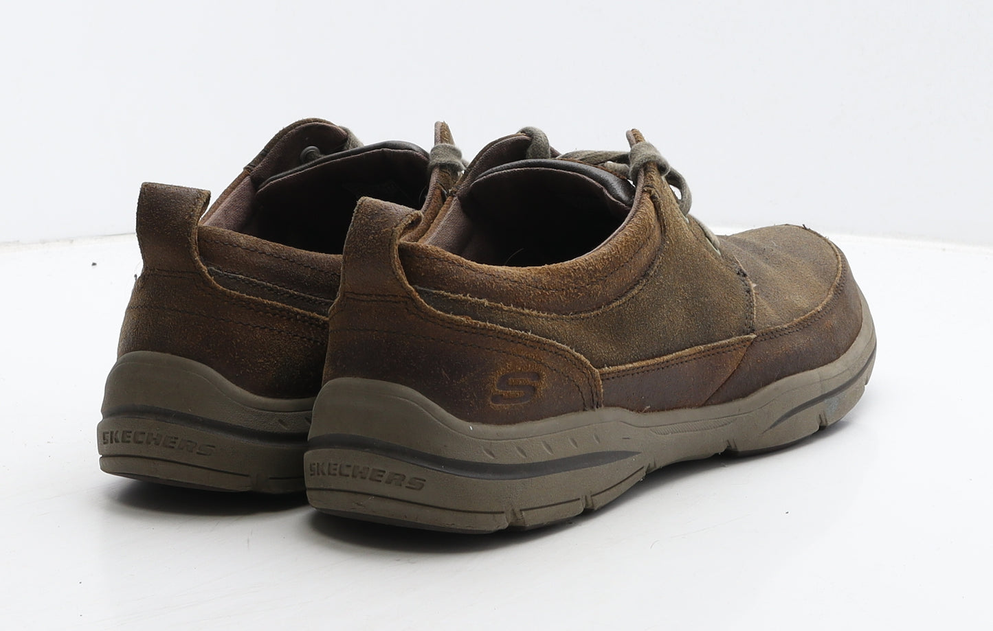 Skechers Mens Brown Leather Trainer Casual UK 9.5 44