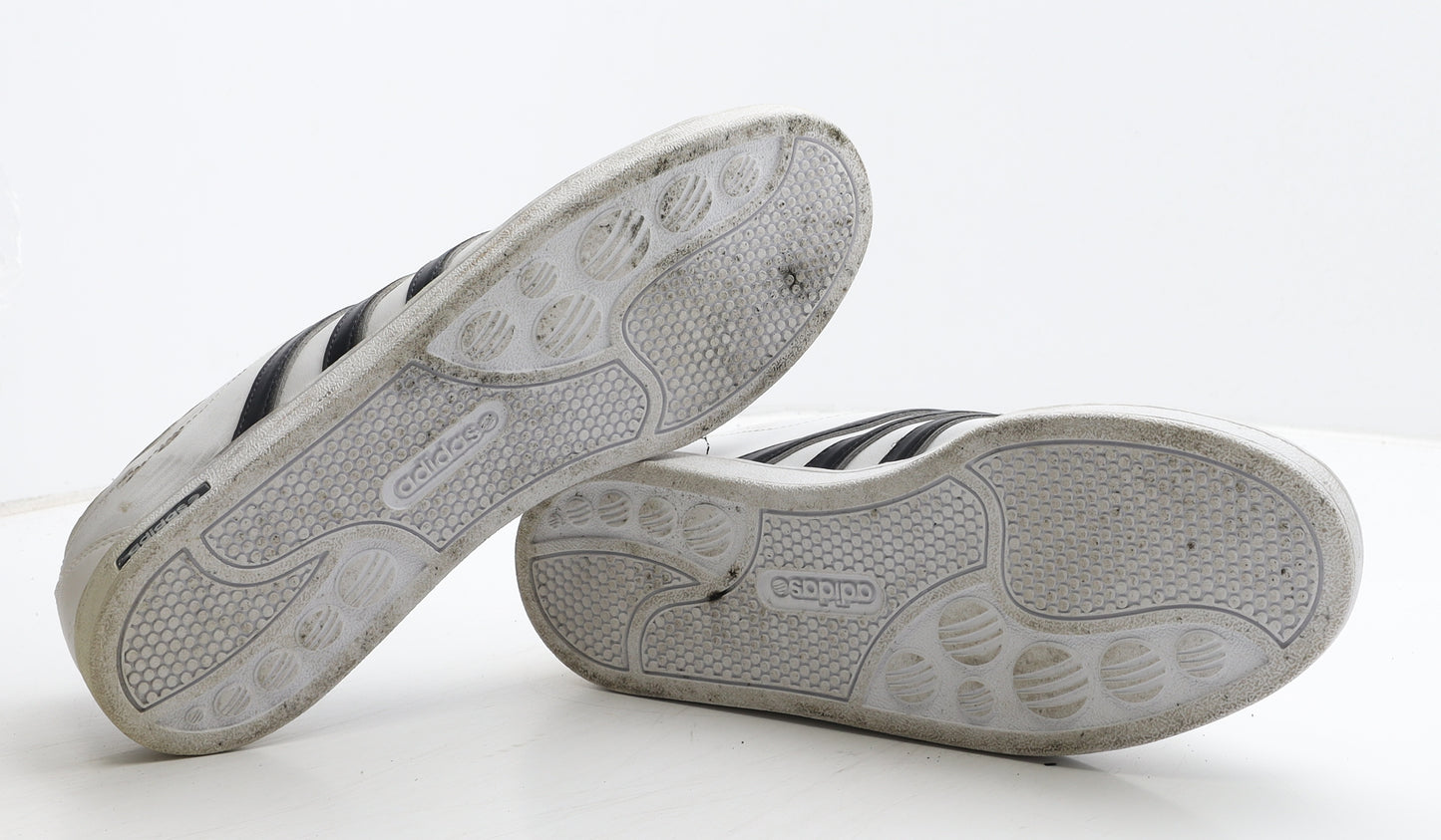 adidas Mens White Striped Leather Trainer UK 11 46