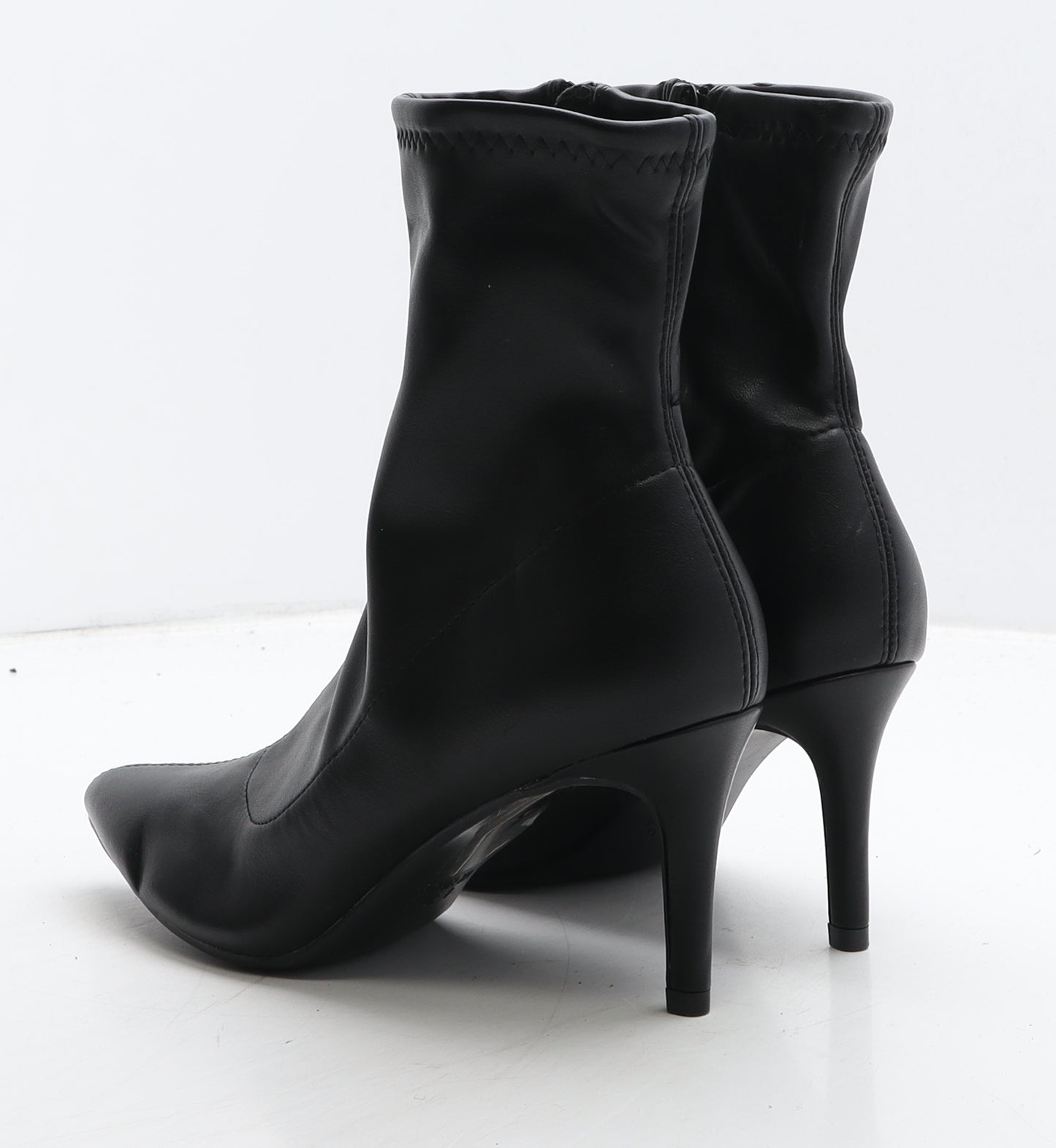 Primark Womens Black Leather Sock Boot UK 4 37