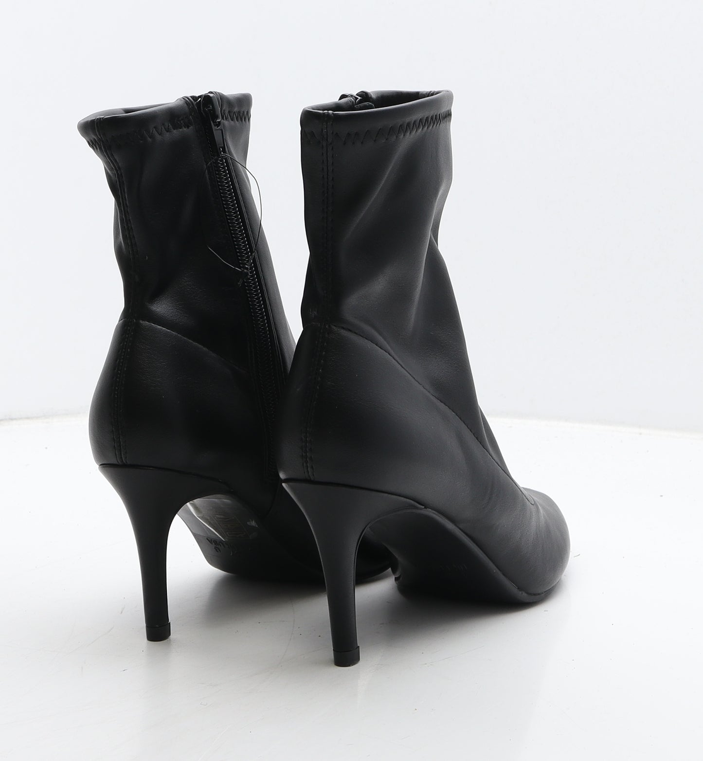 Primark Womens Black Leather Sock Boot UK 4 37