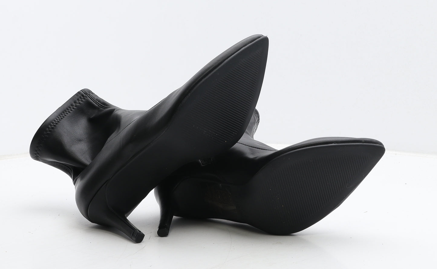 Primark Womens Black Leather Sock Boot UK 4 37