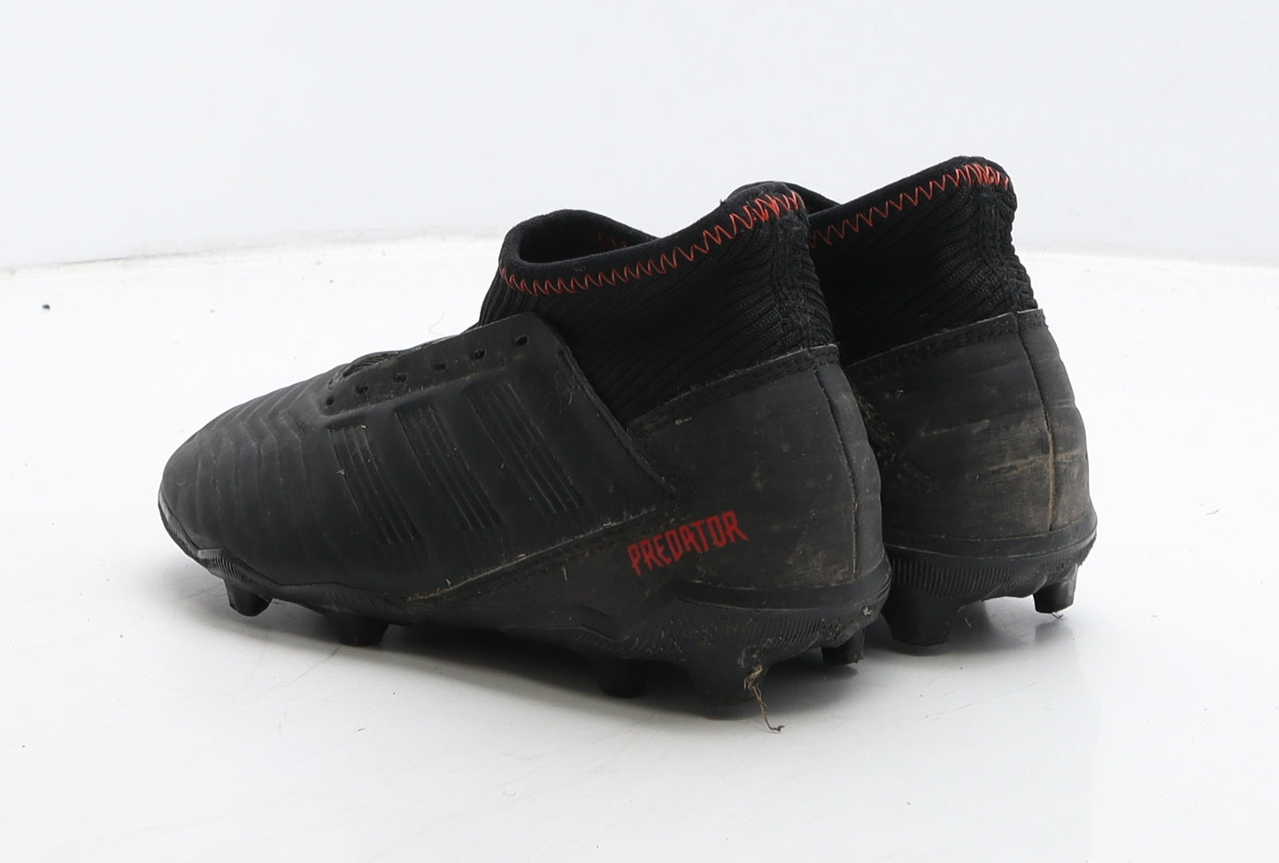 adidas Boys Black Leather Trainer UK 1 33 - Football boots