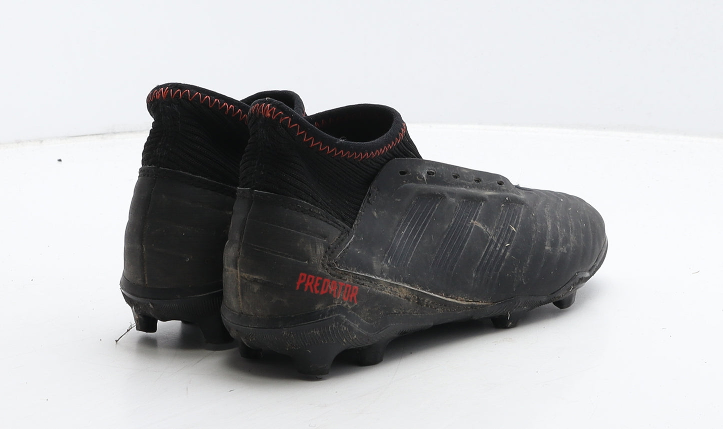 adidas Boys Black Leather Trainer UK 1 33 - Football boots
