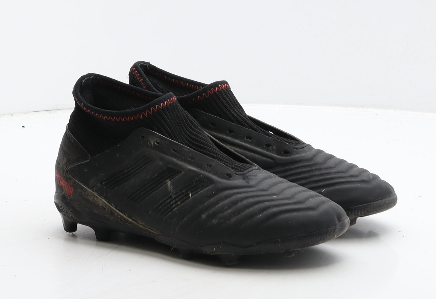 adidas Boys Black Leather Trainer UK 1 33 - Football boots