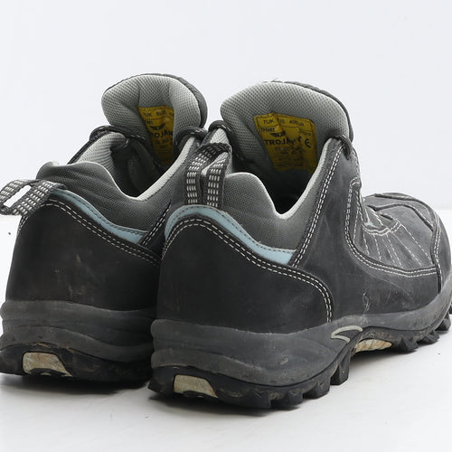 Trojan Mens Grey Geometric Leather Trainer UK 7 40