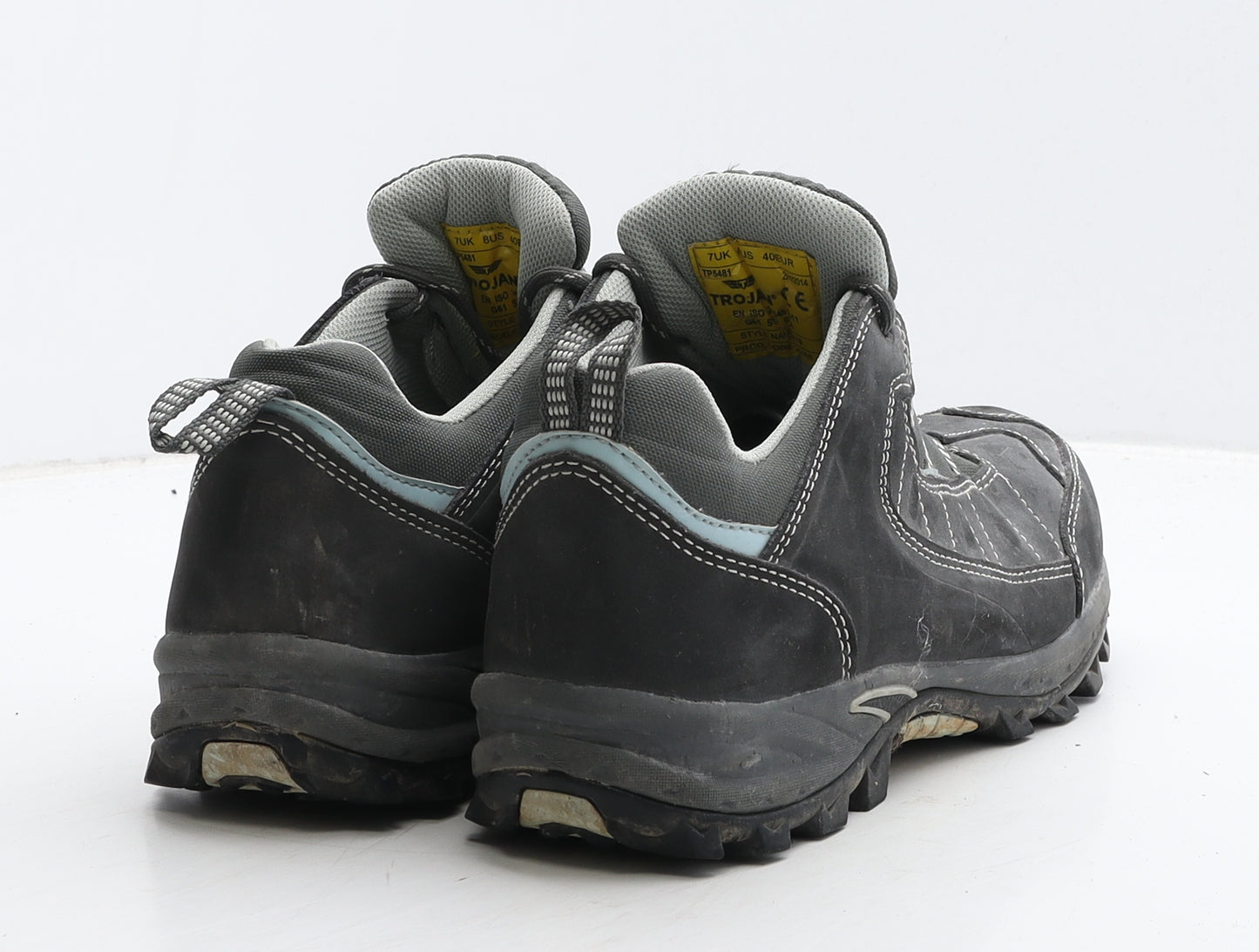 Trojan Mens Grey Geometric Leather Trainer UK 7 40