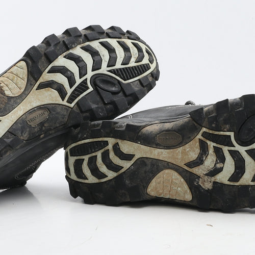 Trojan Mens Grey Geometric Leather Trainer UK 7 40