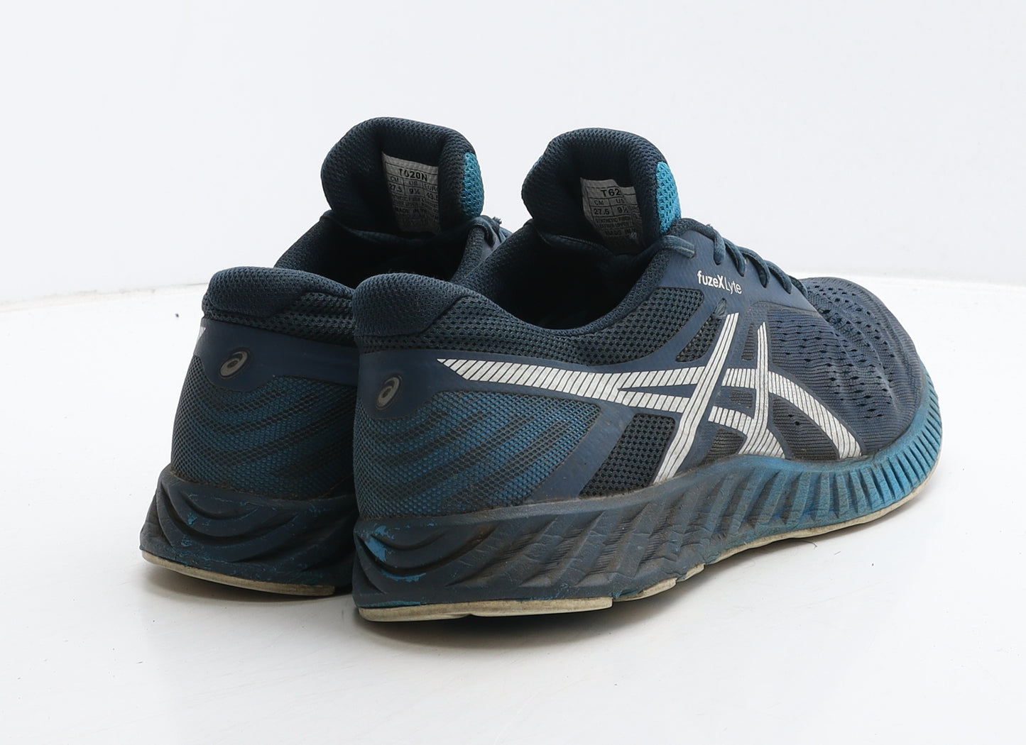 ASICS Mens Blue Geometric Fabric Trainer UK 9.5 43.5 - FuzeXLyte