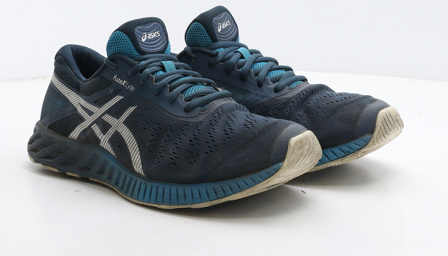 ASICS Mens Blue Geometric Fabric Trainer UK 9.5 43.5 - FuzeXLyte