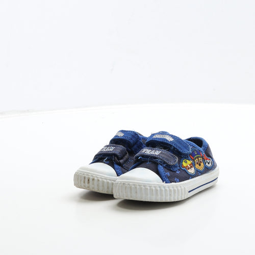 George Boys Blue Geometric Fabric Trainer UK 4 - Paw Patrol