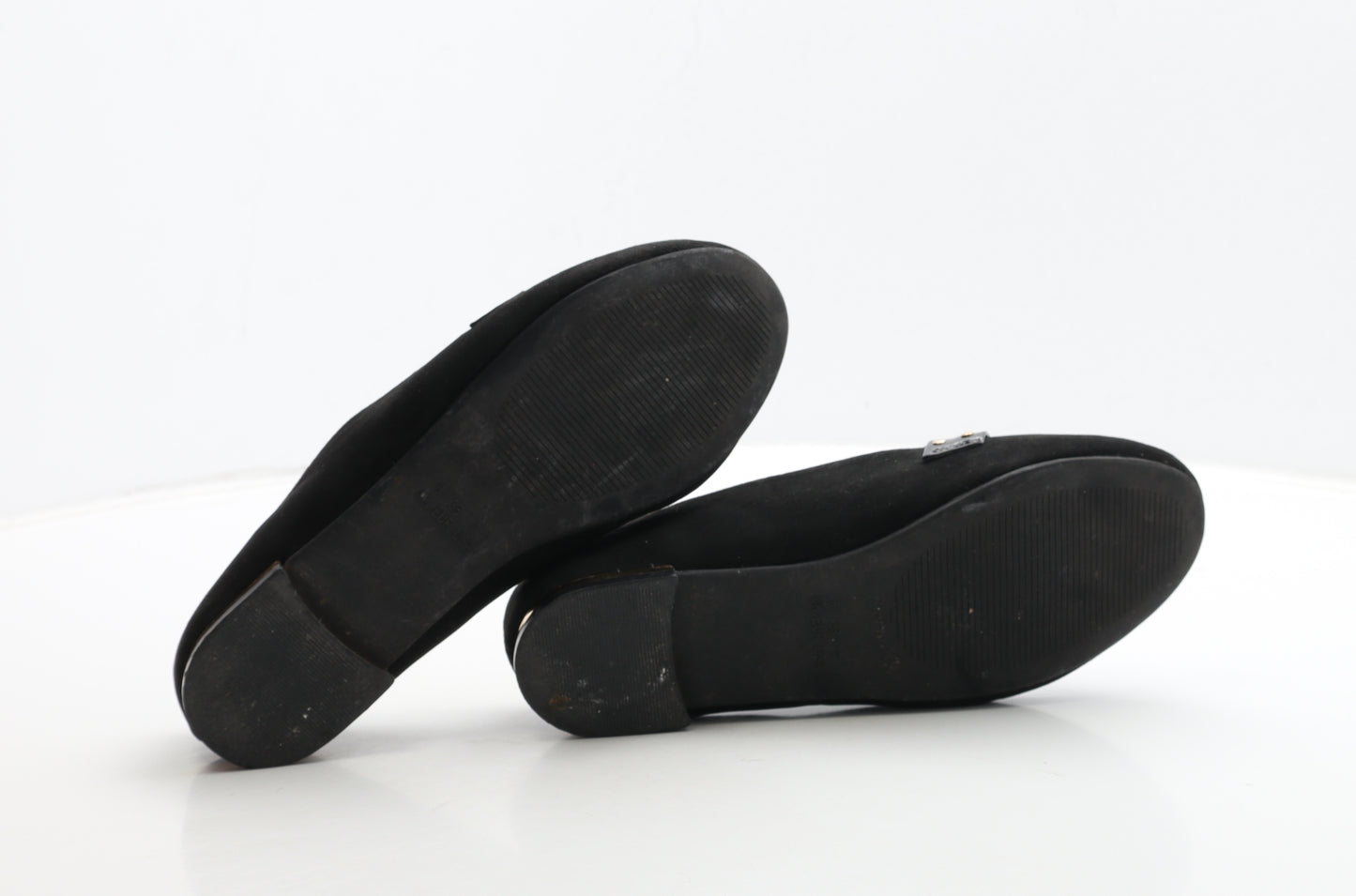 Primark Womens Black Suede Moccasin Flat UK 5 38 - Wide Fit