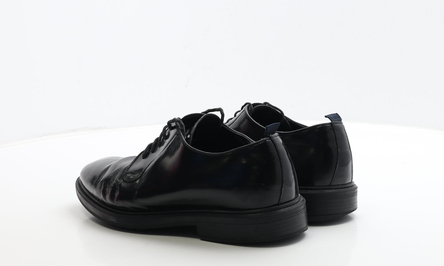 Union Mens Black Leather Oxford Dress UK 8 42